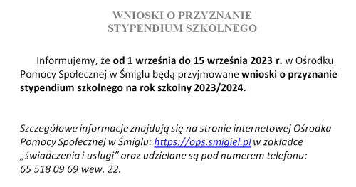 wniosek stypendium